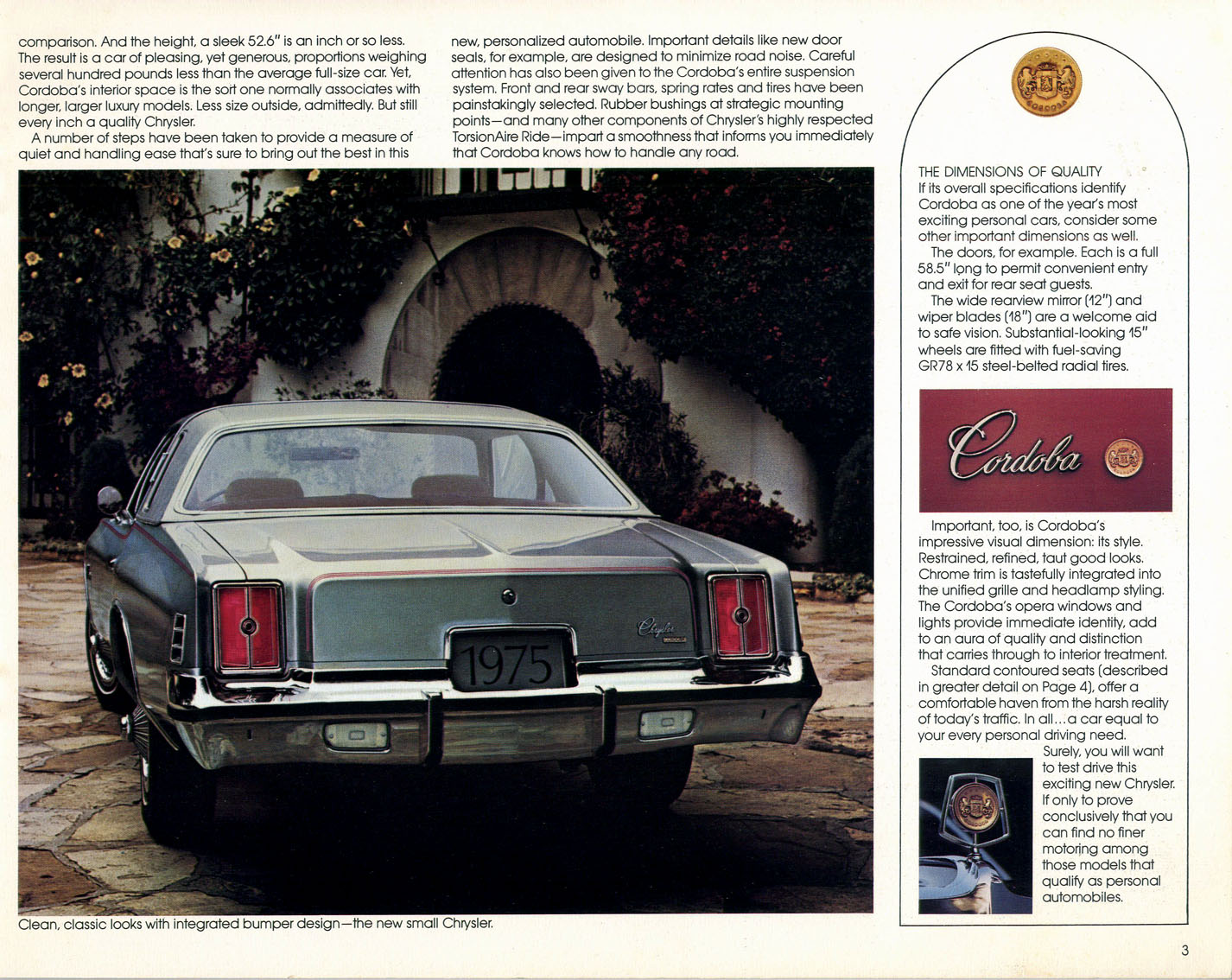 1975 Chrysler Cordoba Brochure Page 3